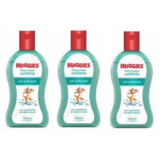 Kit 03 Colonia huggies 100ml bebe extra suave baby