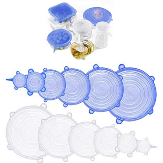 12 Peças Tampas Panela Silicone Universal Reutilizável Elástica Tampas Silicone Rotundida…