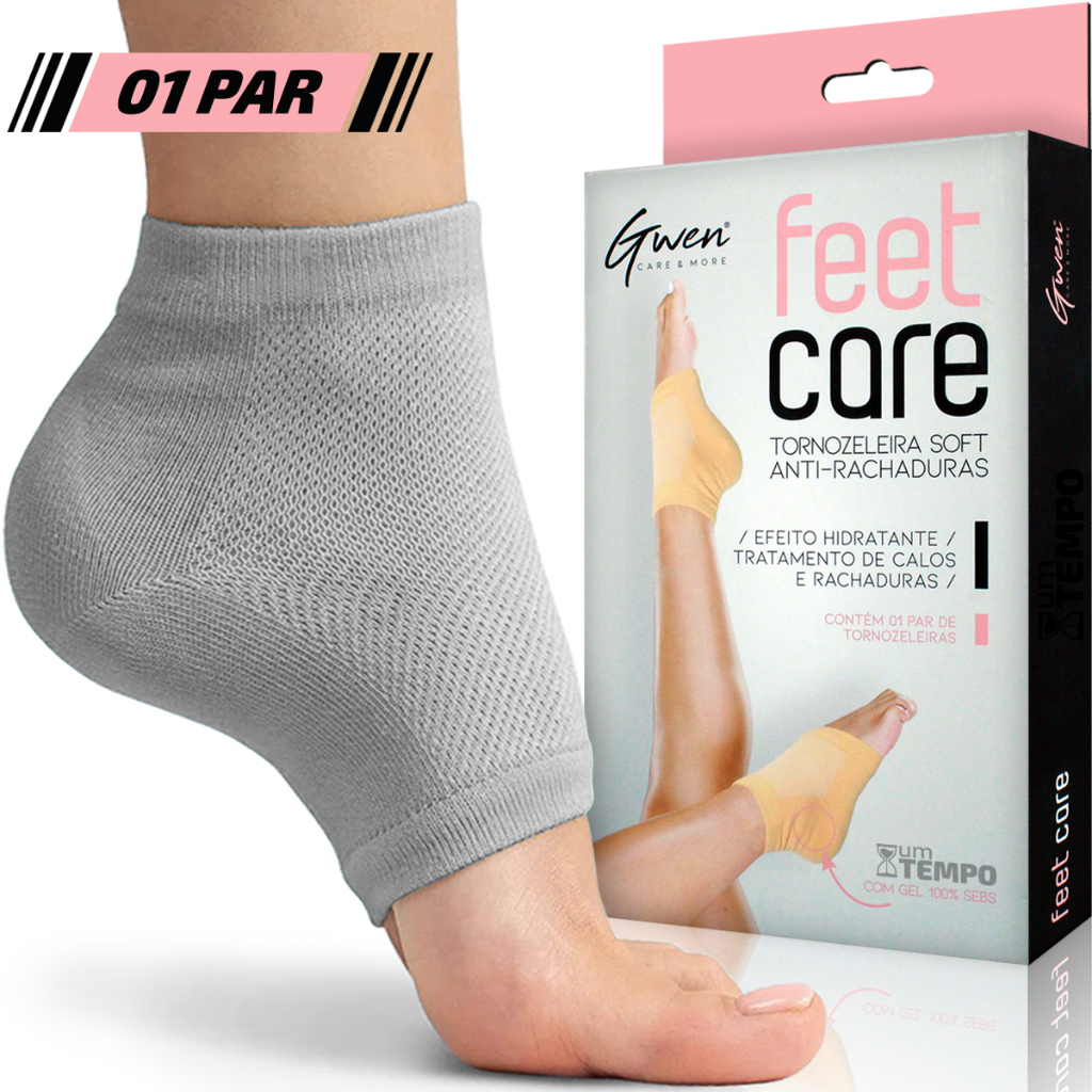 Meia Tornozeleira Anti Rachadura Calcanhar Rachado Pé Ressecado Calo Esporão Calcaneo Gel Ortopedica