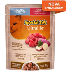 Ração Úmida Special Cat Sachê Gatos Filhotes Carne 85g