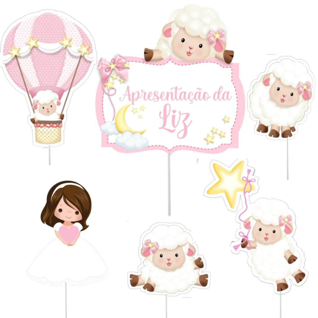 Topo Topper Decoração De Bolo Enfeite Apresentação Menina/Menino em Oferta na Shopee