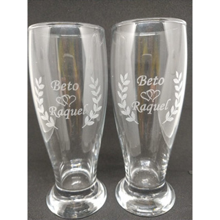 Par de Tulipa Chopp Vidro Personalizada - 300ml em Oferta na Shopee