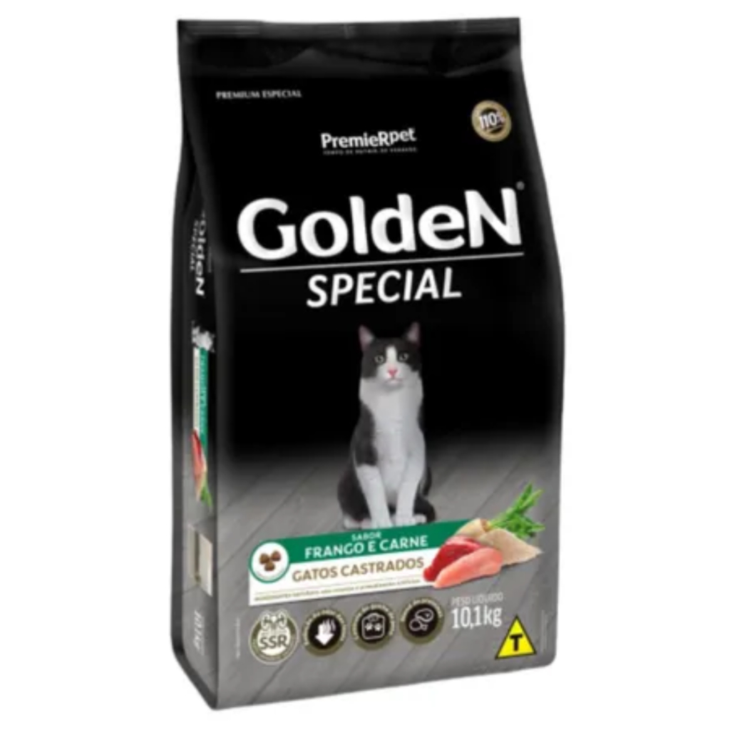 Ração Golden Special Gatos Castrados Sabor Frango e Carne 10,1 Kg em Oferta na Shopee