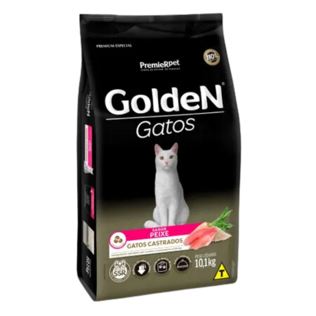 Ração Golden Gatos Castrados Sabor Peixe 10,1 kg em Oferta na Shopee