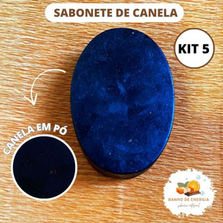 Kit 5 Sabonetes Energéticos Canela Efeito Revigorante Atrai Prosperidade