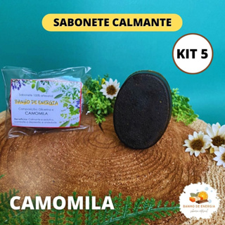 Kit 5 Sabonete Camomila Artesanal Banho Relaxante Natural