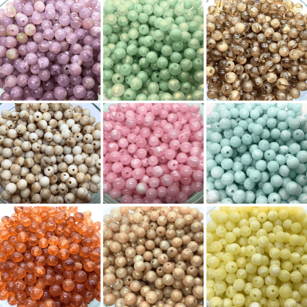 Pedra de Resina 8mm Missanga 60 Unidades em Oferta na Shopee