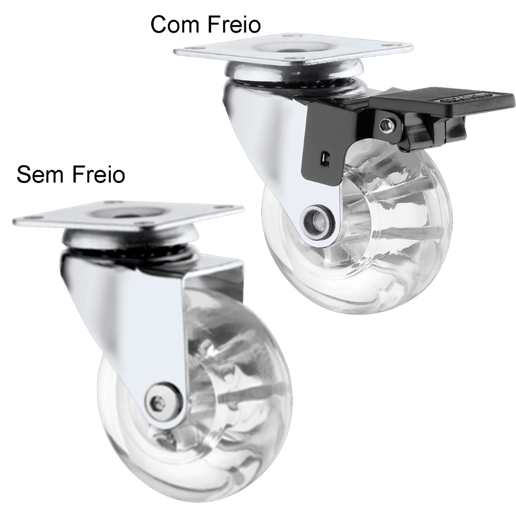 Rodízios Rodinha Gel Giratória Silicone 50mm Com Freio Sem Freio em Oferta na Shopee