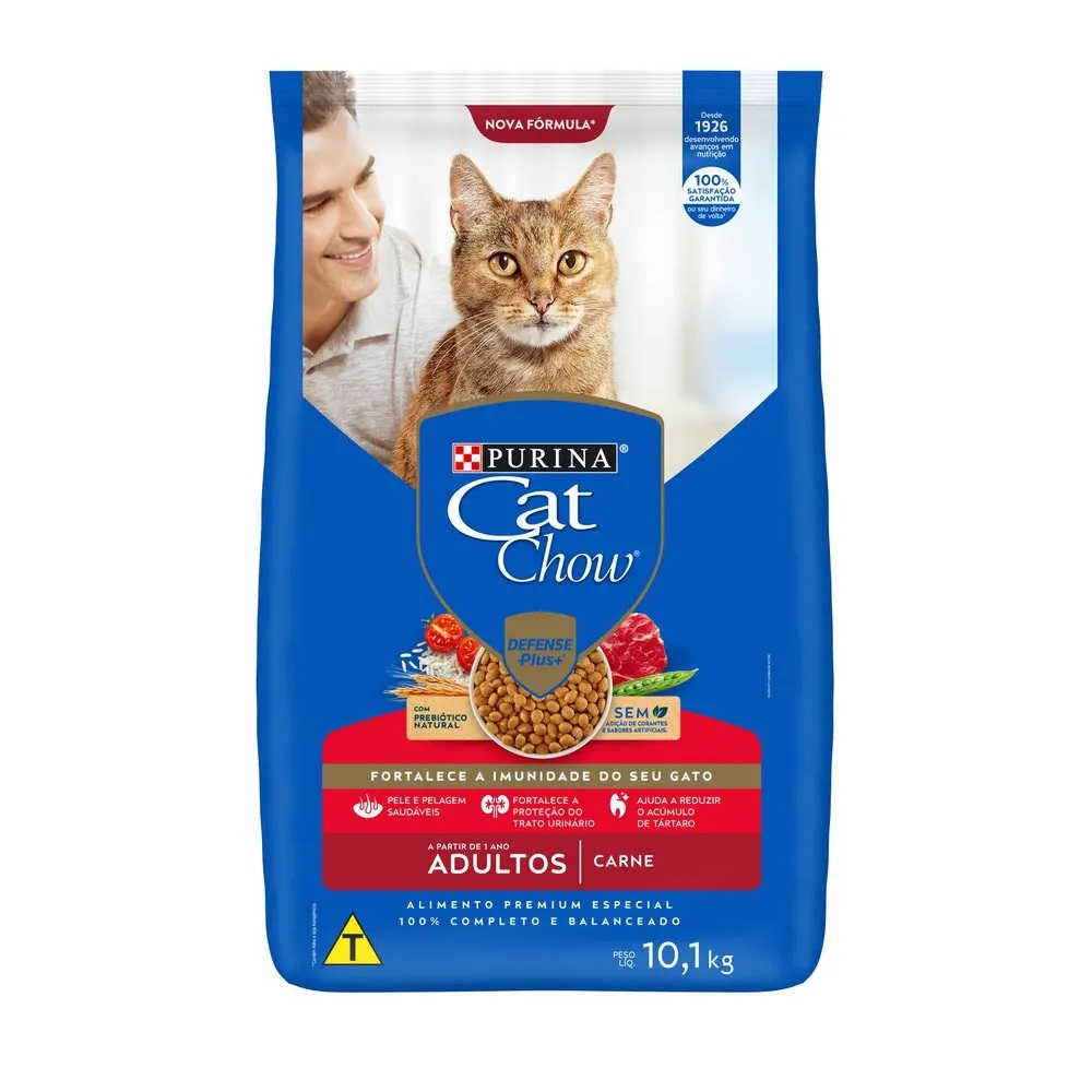 Ração Cat Chow Para Gatos Adultos Sabor Carne 10,1kg em Oferta na Shopee