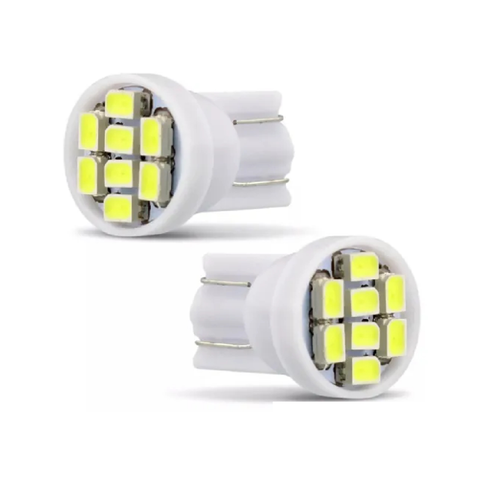 2 Lampadas T10 8 Leds smd Pingo Luz W5w 1026 carro moto em Oferta na Shopee