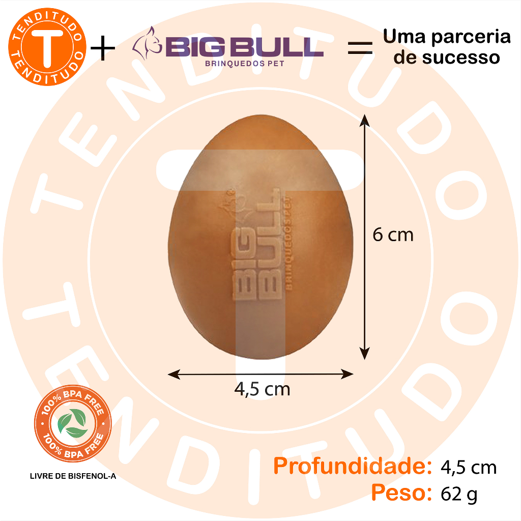 Brinquedo Ovo Borracha Maciça Cachorro Pula-Pula Resistente Nude