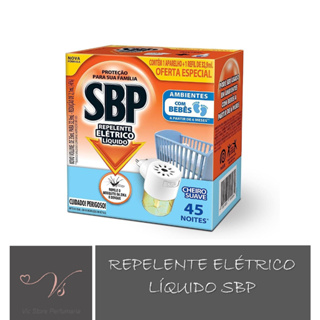 Repelente Elétrico Líquido SBP 45 Noites Cheiro Suave Novo Aparelho + Refil em Oferta na Shopee