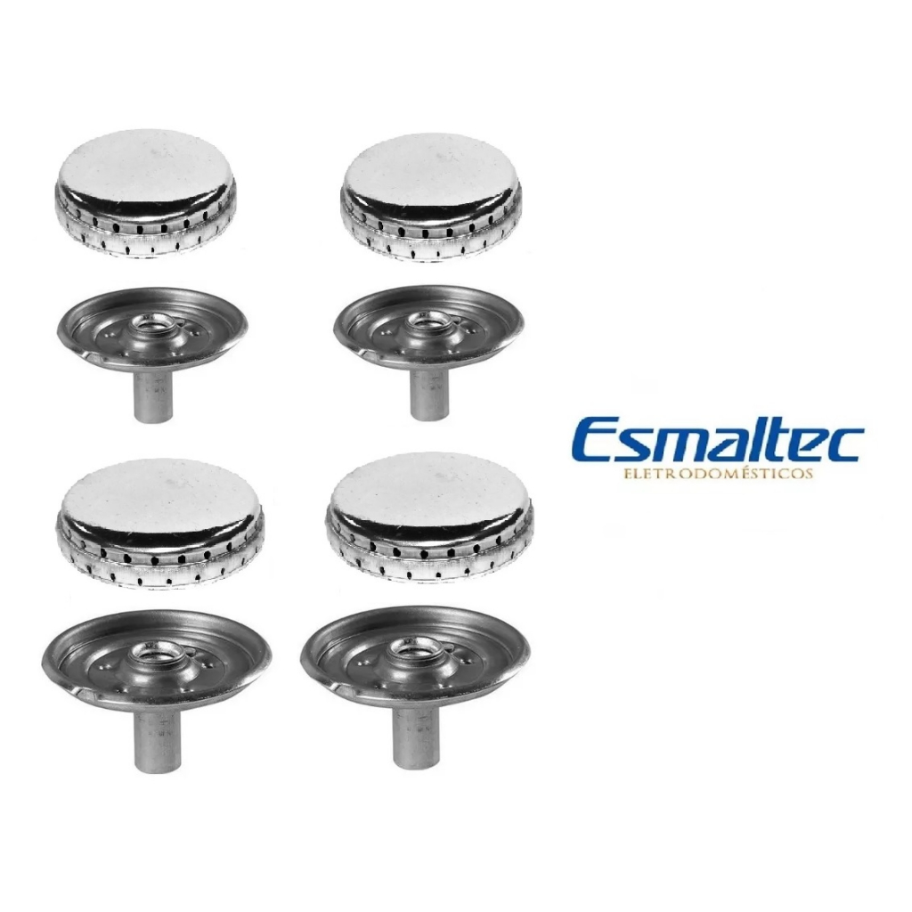 Kit Espalhador e Queimador Fogão Esmaltec Veneza 4 Bocas Alumínio