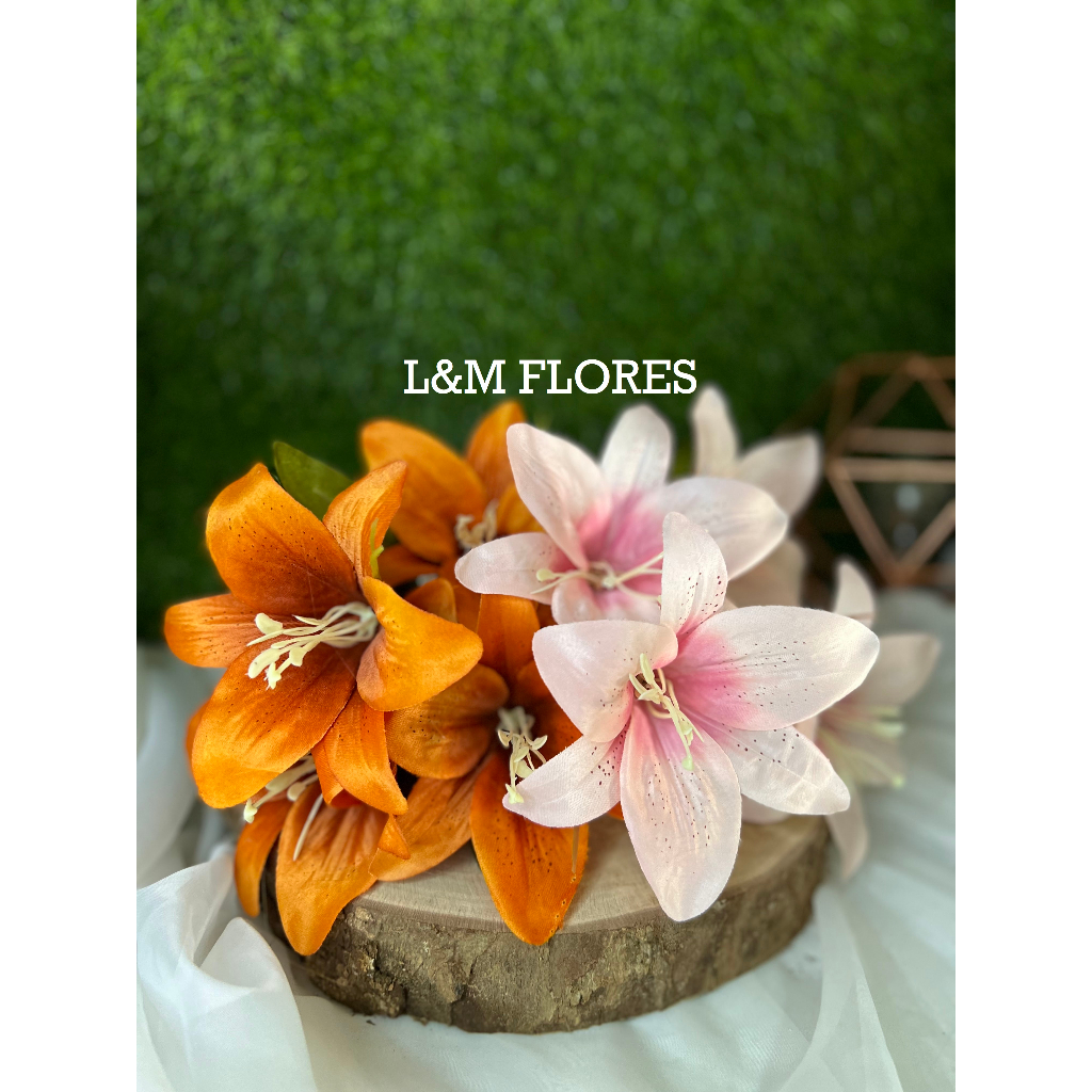 Kit com 5 Buquês de Lírio artificial com 5 flores ideal para arranjos e decoração eventos em Oferta na Shopee