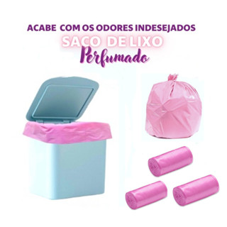 Kit 3 Saco de Lixo Perfumado Pia Banheiro Anti Odores 150un  flores de lavanda Sacos Pia e Banheiro