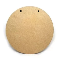 Placa Redonda Lisa 20cm com Furos MDF 3mm Kit 10 Unidades
