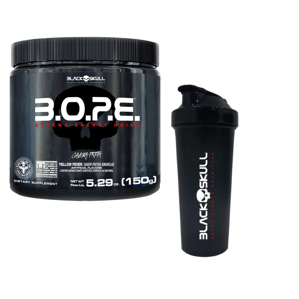 Pré Treino Bope 150g Blackskull + Coqueteleira shaker 600ml