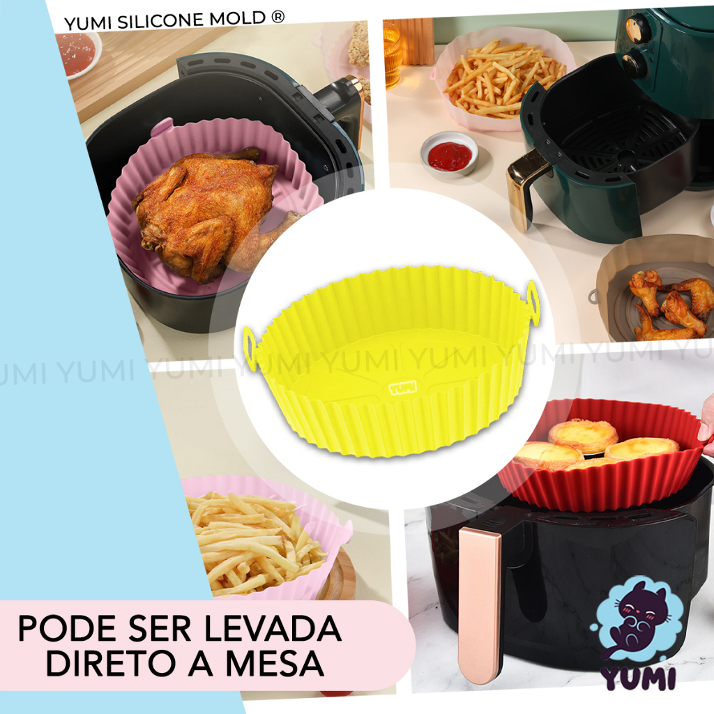 Kit 3 A Melhor Forma de Silicone Flexível para Fritadeira Air Fryer Forno e Microondas Lavável Grossa 80g + Resistente + Durável · foto 2