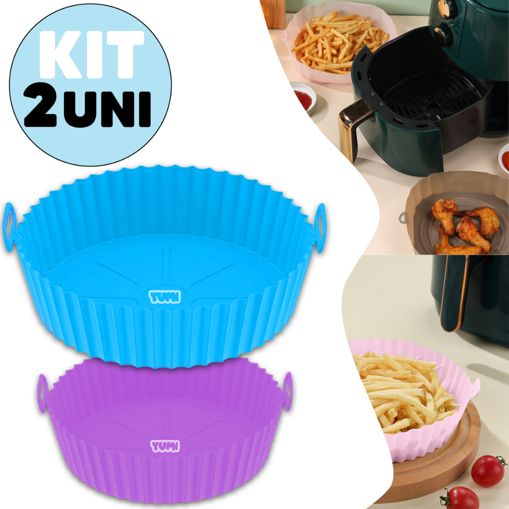 Kit 2 A Melhor Forma Assadeira Para Fritadeira Air Fryer Em Silicone Flexível Lavável Grossa 80g + Resistente + Durável em Oferta na Shopee