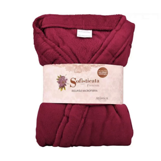 Roupão Microfibra Feminino Toque Macio Manga 3/4 180g/m² em Oferta na Shopee