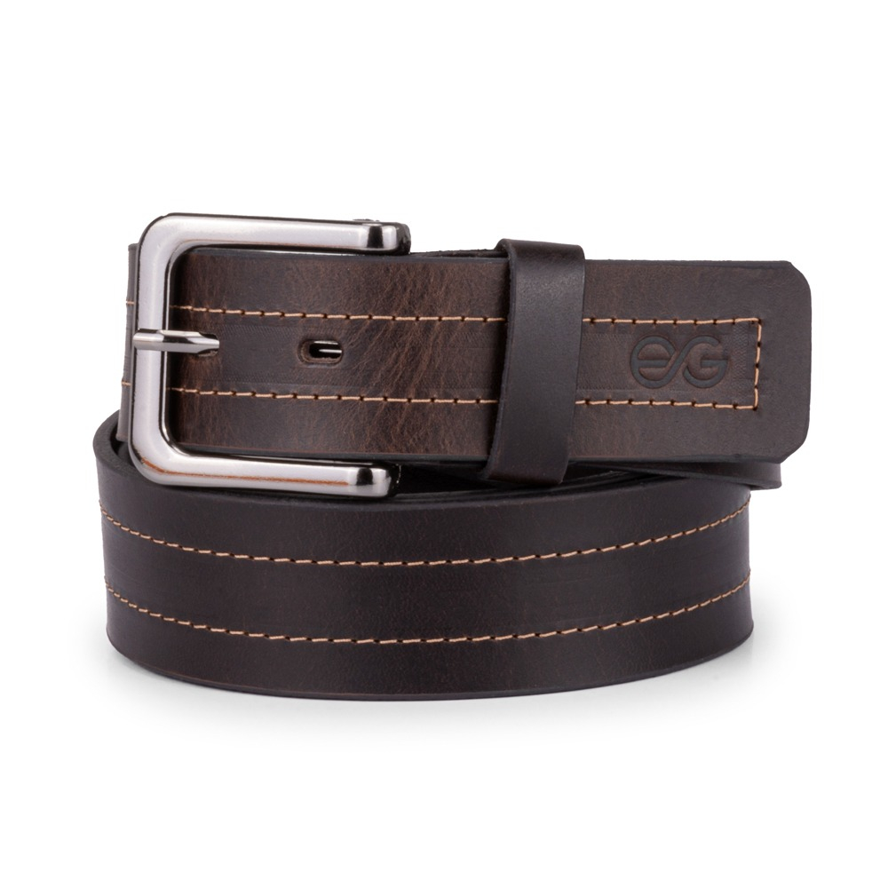 Cinto Masculino Em Couro Legítimo Fóssil Com Costura Dupla em Oferta na Shopee