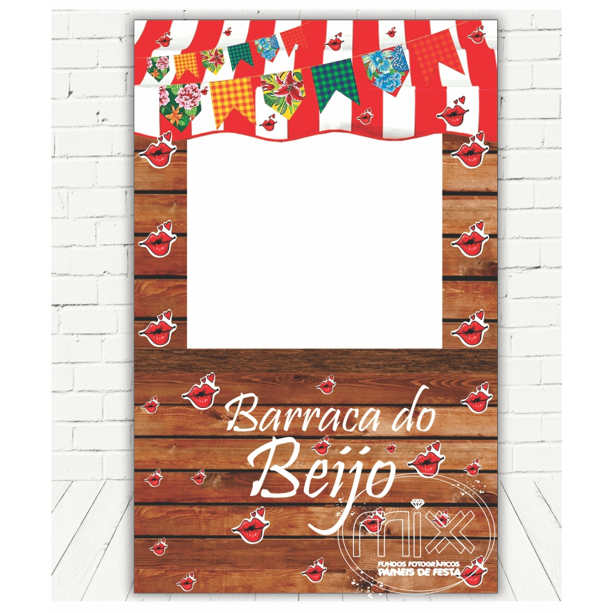 Painel Retangular Casadinho Tecido Barraca Do Beijo 1,10x2,2