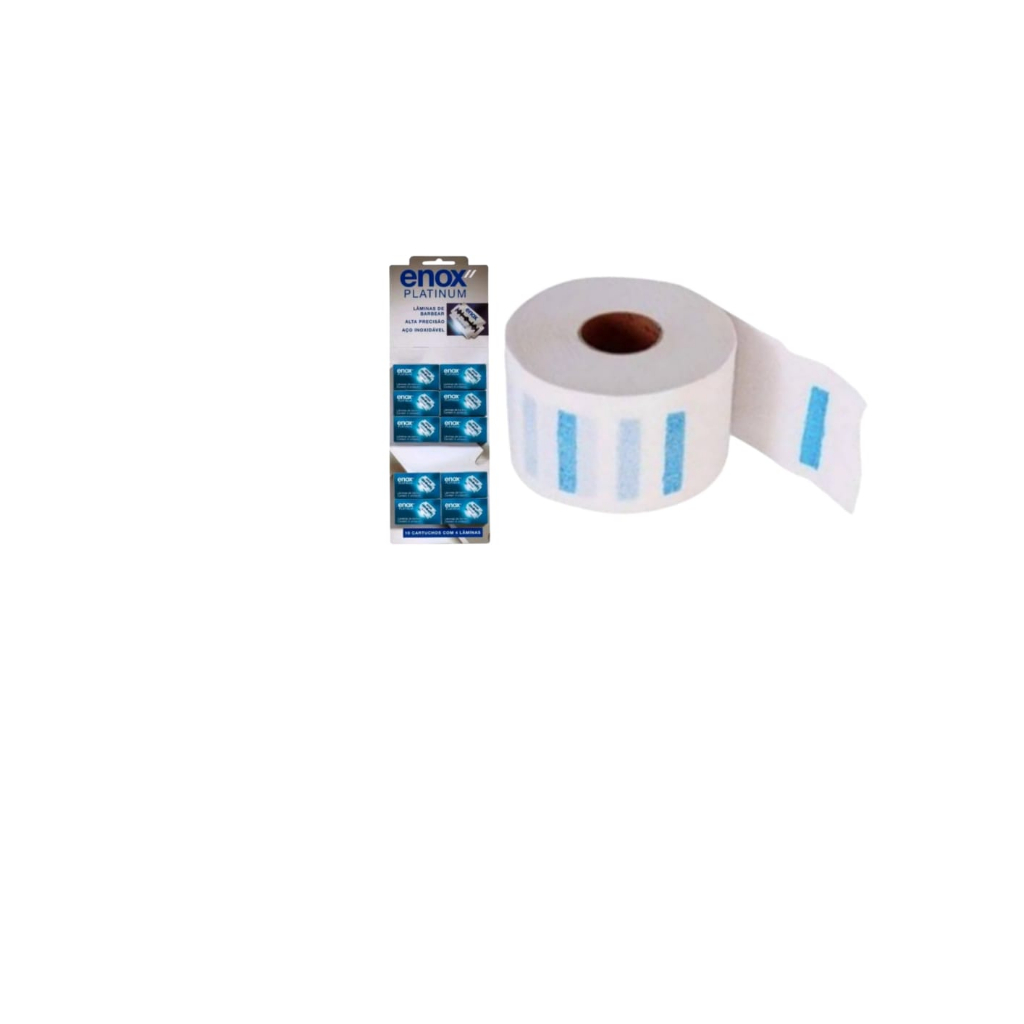 kit 1 unidade de gola higiencias da barbex+1 lamina enox platiun