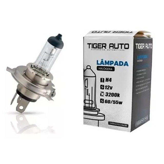 Lâmpada H4 Carro 60/55W Halógena 3200k - Tiger Auto em Oferta na Shopee