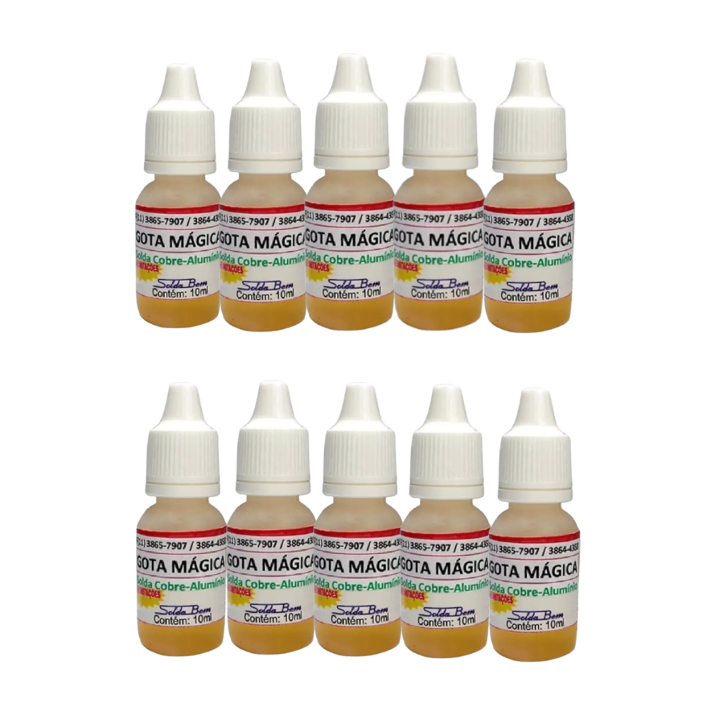 Gota Mágica Solda Alumínio Cobre Latão 10ml - 10 Unidades em Oferta na Shopee