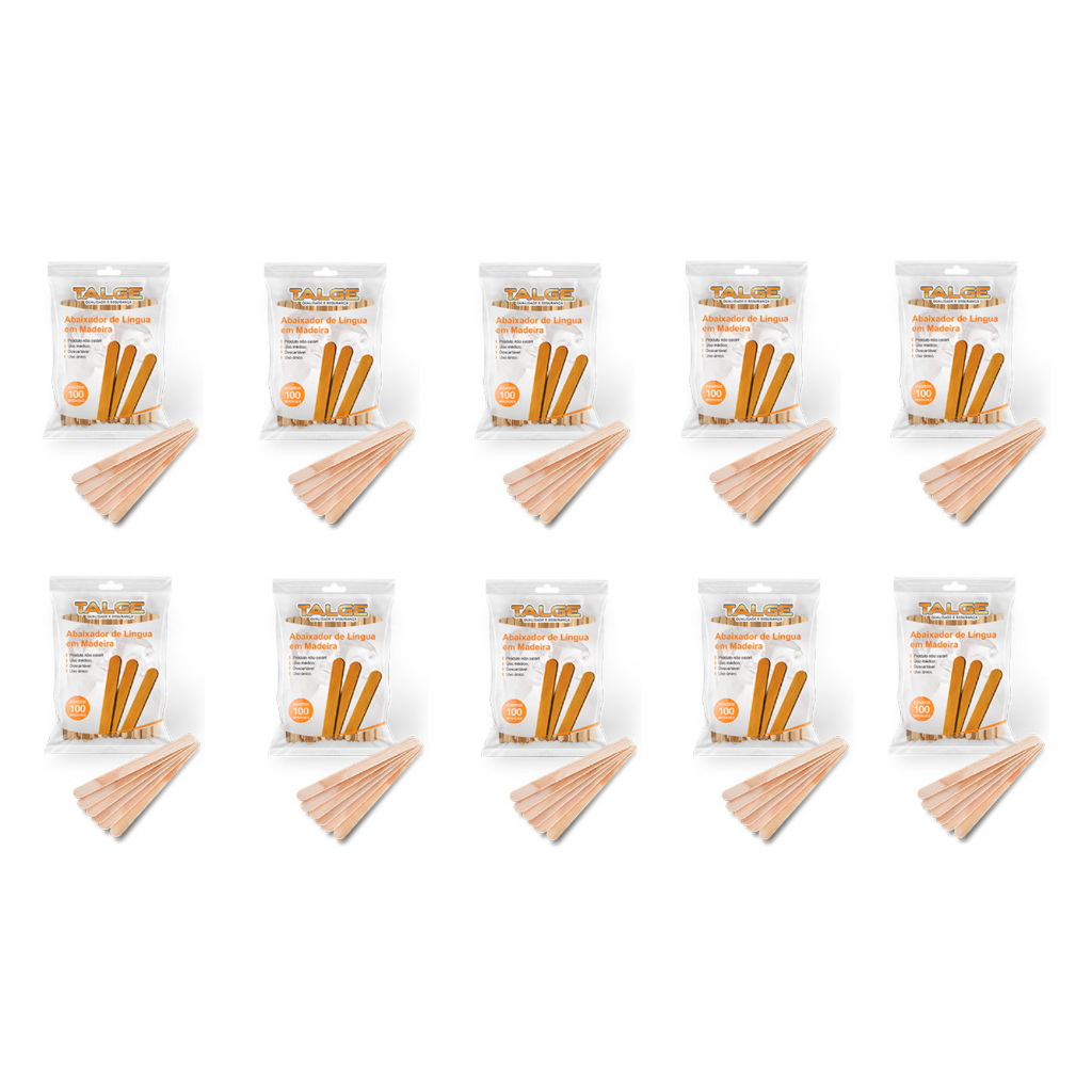 Kit 10 Abaixador De Língua Em Madeira - Talge C/100UN em Oferta na Shopee