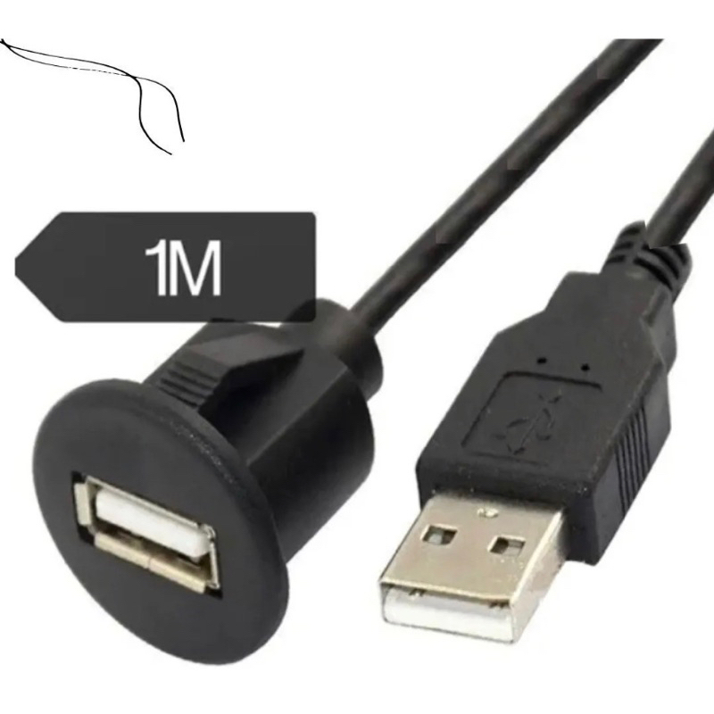 Cabo Usb Extenção Veicular Central Multimidia 1m em Oferta na Shopee
