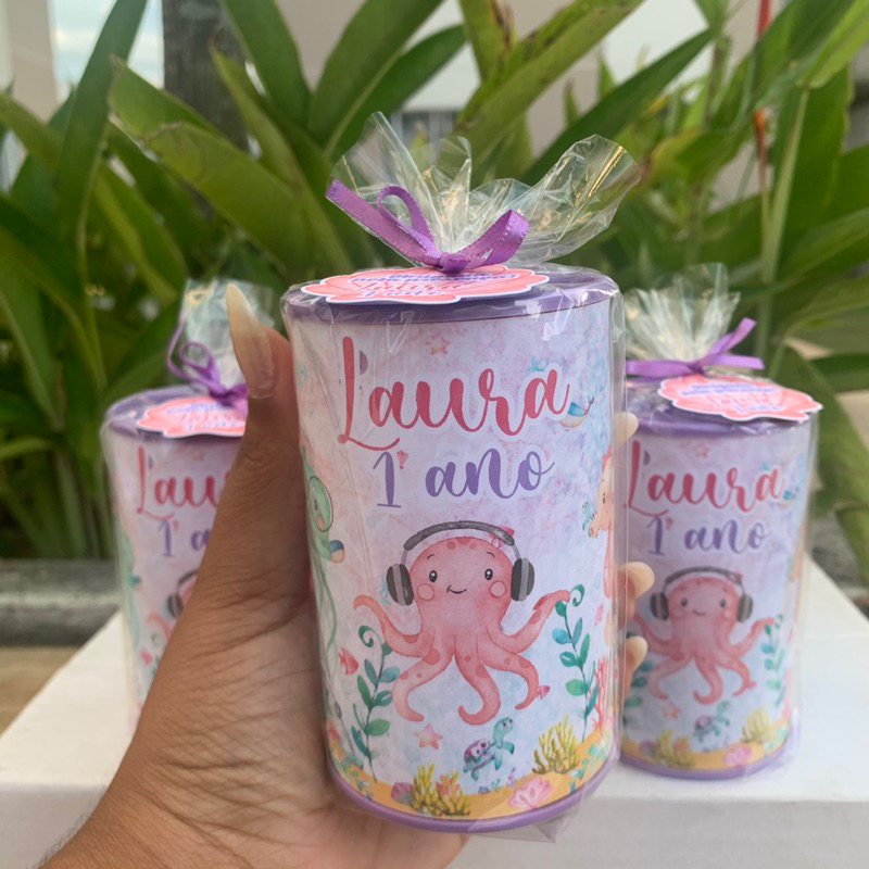 Cofrinho Personalizado Fundo do Mar Lilás