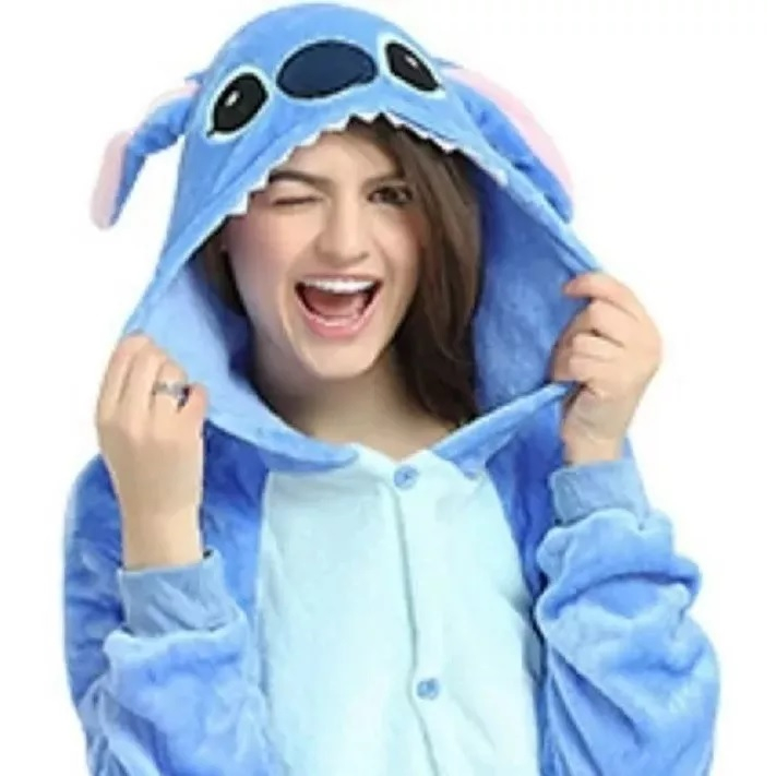 Macacão Pijama do Stitch Azul Kigurumi Disney Macio e Confortável em Oferta na Shopee