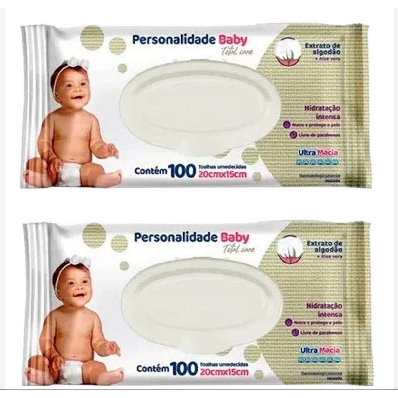 Kit Toalha Umedecida Personalidade Baby - 200 unidades de Lenço Umedecido para Bebê em Oferta na Shopee