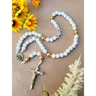 Rosário Terço Personalizado (COM NOME) - Bolas Emborrachadas em Oferta na Shopee