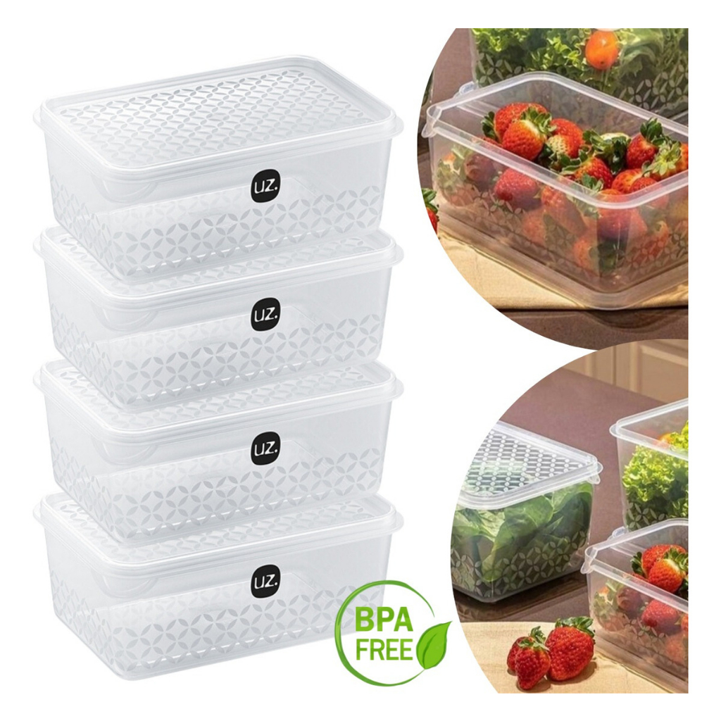 Pote Organizador 3 Litros Pote Uz Kit Potes 4 unidades Pote Multiuso Cozinha