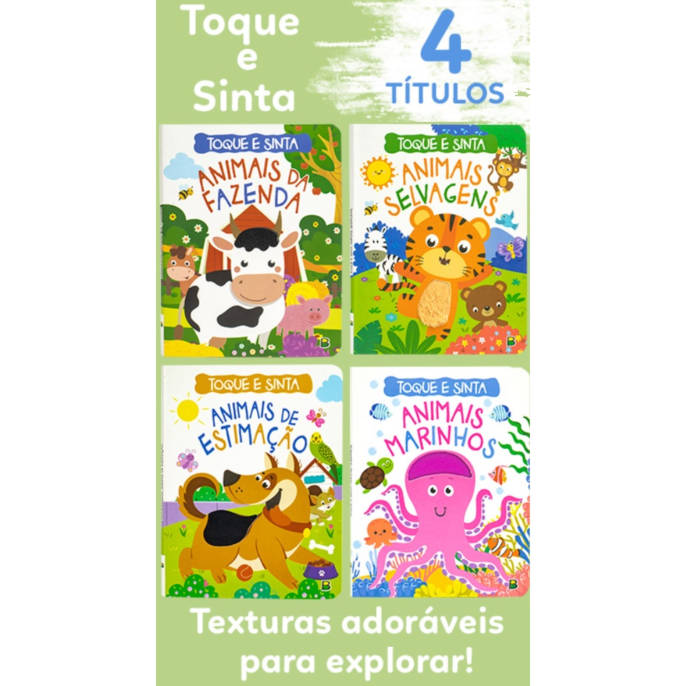 Livros Toque e Sinta Animais - Kit com 4 Livros