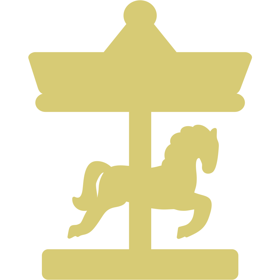 Aplique Carrossel 1 cavalo 5 unidades acrílico dourado
