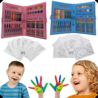 Maleta 68 Peças Maletinha Estojo Estojinho Escolar Kit Lápis Escolar Pintura Infantil Giz Canetinha em Oferta na Shopee