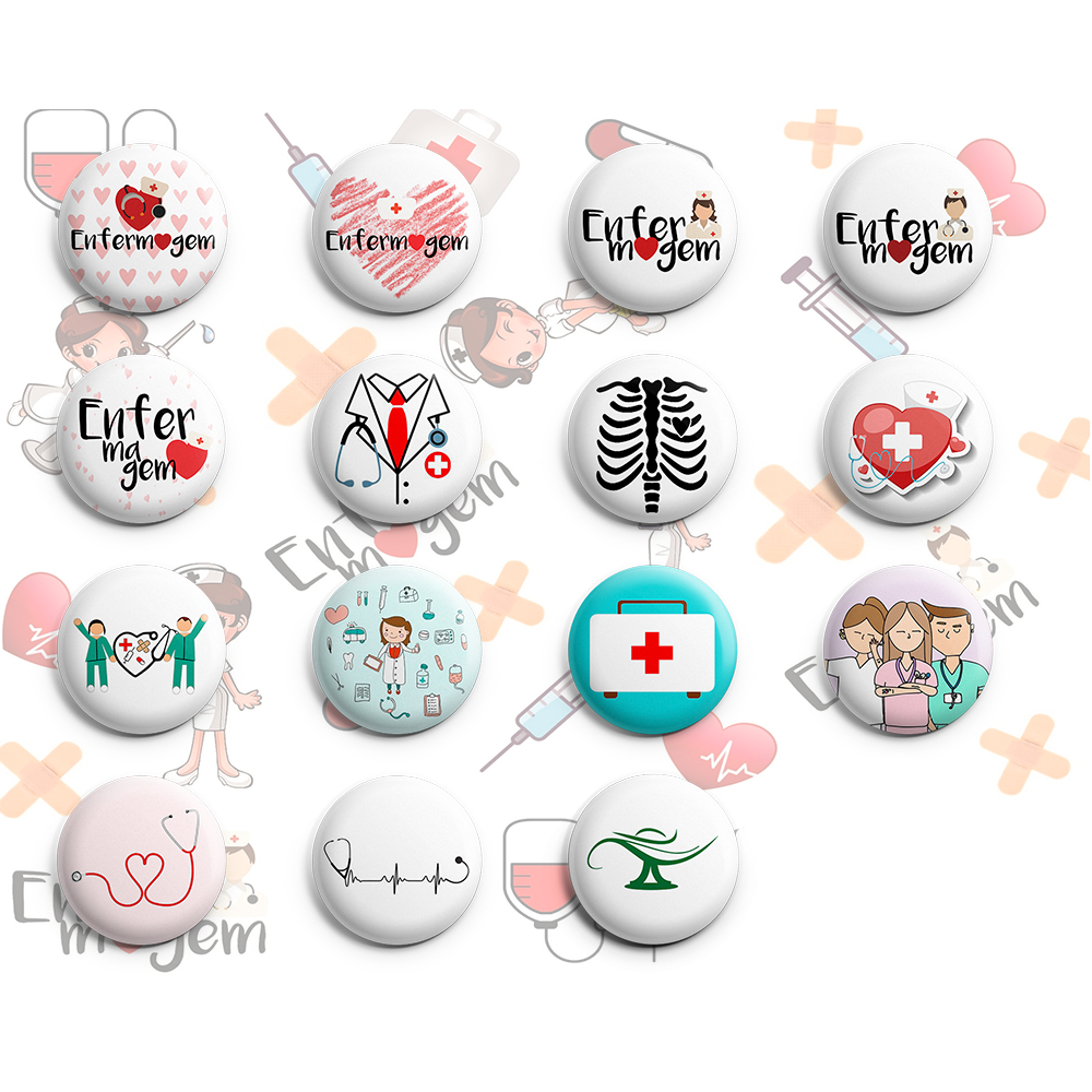 Botton Enfermagem - Botum / Boton / Broche (3,5cm & 4,5cm)