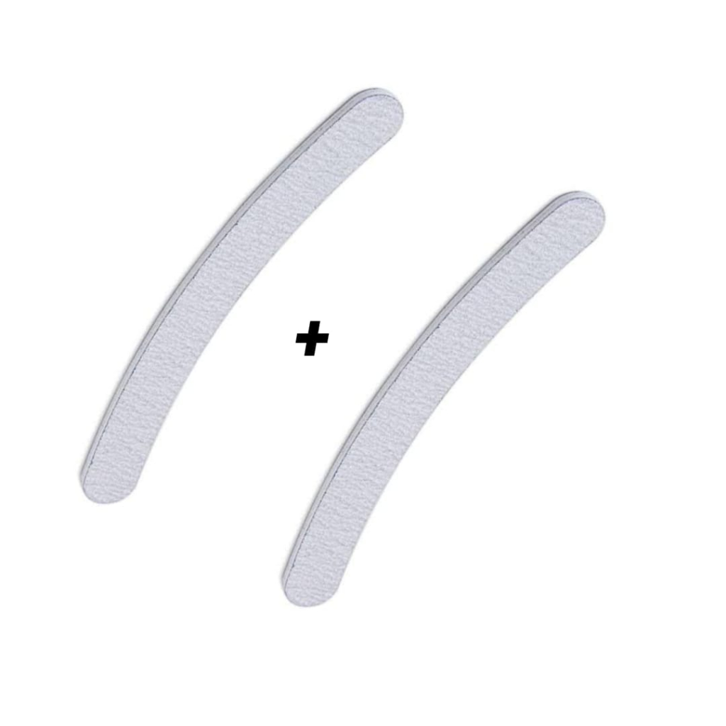 2 Lixas Banana Unhas Gel Fibra Porcelana Gramatura 100/180 em Oferta na Shopee