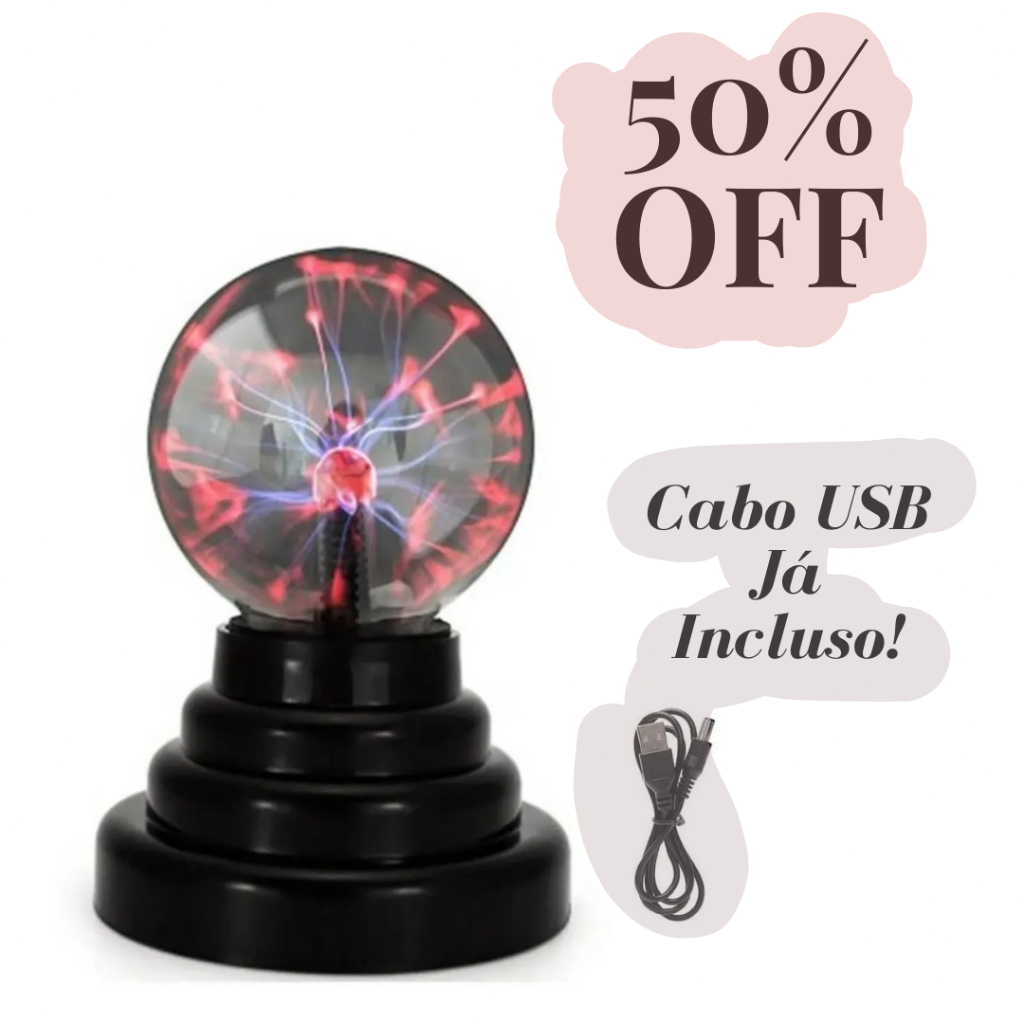 Bola Presente Globo De Plasma Light Bola Cristal  Magica futuristico Nikola Tesla Dia das Crianças