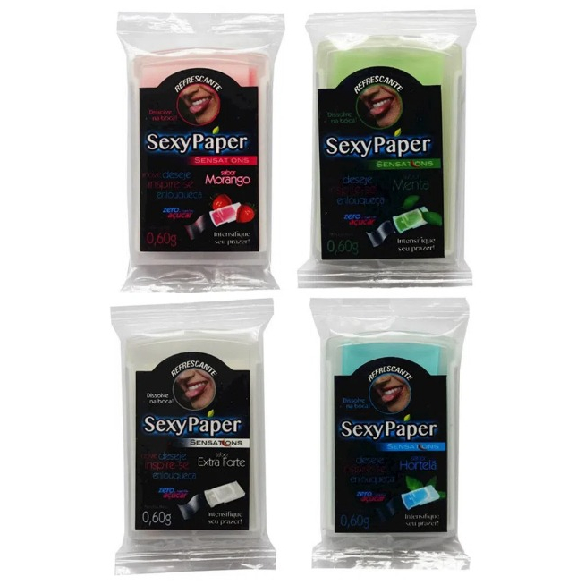 Kit 4 Sexy Paper Laminas refrescantes comestíveis zero açúcar