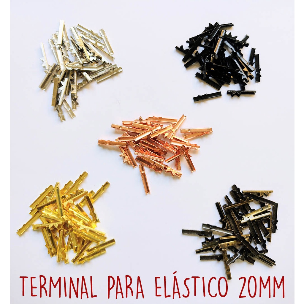 Terminal/ Ponteira para Elástico em Agendas (CORES) 20mm - 50 unidades em Oferta na Shopee