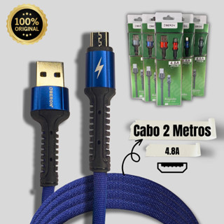 Cabo Micro Usb 2 MetrosTurbo 4.8A carregamento Rapido