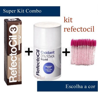 Kit Tinta Refectocil + Oxidante Sobrancelha Cilios Barba Bigode Ox Liquido 100ml