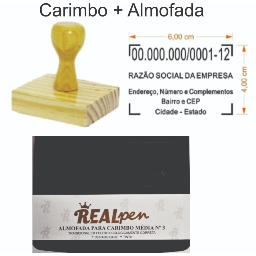 Carimbo para empresa CNPJ + Almofada
