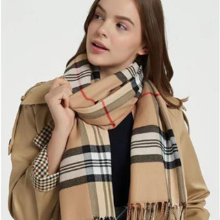 Cachecol De Lã Xadrez De Inverno Para Frio Para Feminino E Masculino Unisex Quente Longo De Inverno