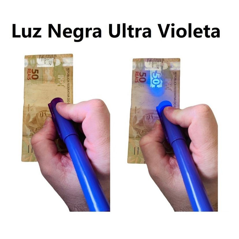 Caneta Testadora de Dinheiro E Marcadora De Nota Falsa / Teste Detector de Nota Falsa Luz Negra Money Luatek Azul