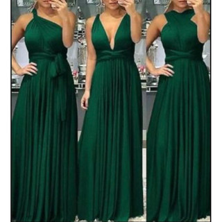 Vestido Várias Formas Multiuso Infinity Longo Verde esmeralda Festa Madrinha Casamento Formatura Batizado